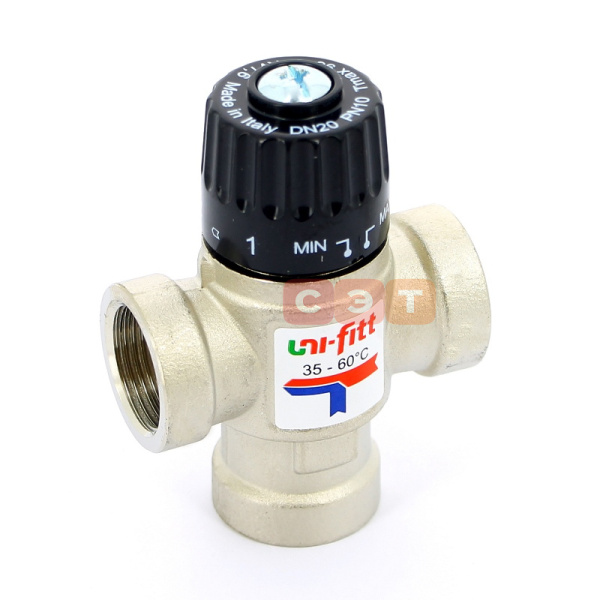 Клапан термосмесительный ВР 35-60*C (смешение боковое)3/4"